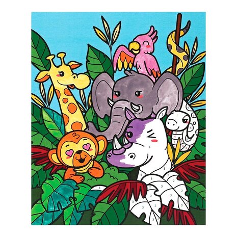 Graine Creative Schilderen op nummer 18x22cm Jungle Party (750263)