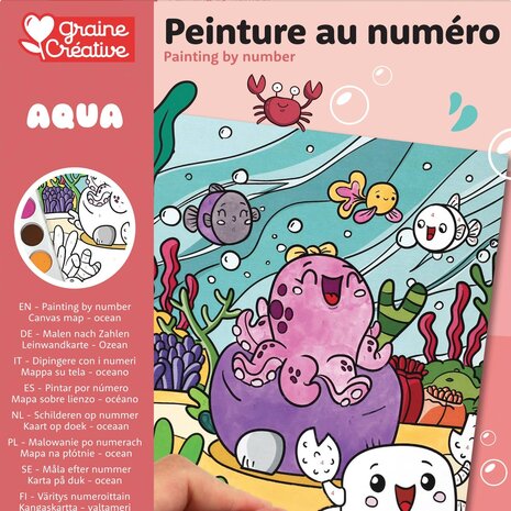 Graine Creative Schilderen op nummer 18x22cm Aqua (750264)