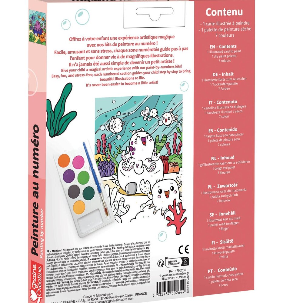 Graine Creative Schilderen op nummer 18x22cm Aqua (750264)