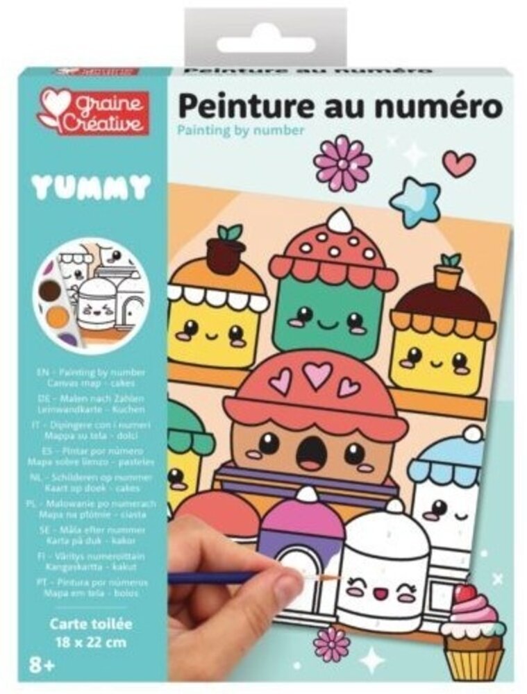 Graine Creative Schilderen op nummer 18x22cm Yummy (750268) Graine Creative Schilderen op nummer 18x22cm Yummy (750268)