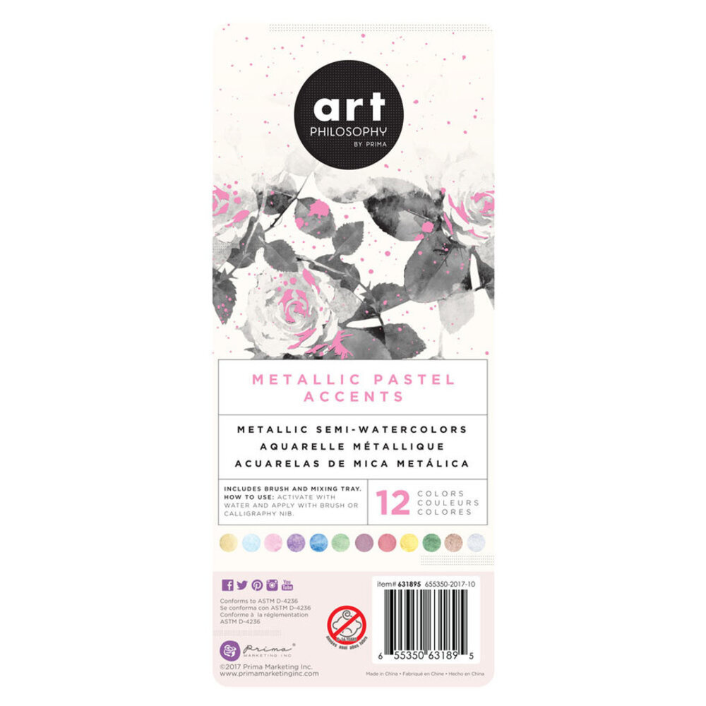 Art Philosophy Semi-Watercolor Metallic Accents Pastels (631895) Art Philosophy Semi-Watercolor Metallic Accents Pastels (631895)