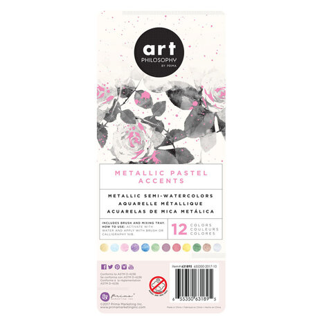 Art Philosophy Semi-Watercolor Metallic Accents Pastels (631895) Art Philosophy Semi-Watercolor Metallic Accents Pastels (631895)