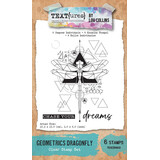 Text{ures} Dragonfly Dreams 4x6 Inch Clear Stamp Set Geometrics Dragonfly (TEXCS0003)