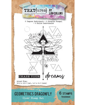 Text{ures} Dragonfly Dreams 4x6 Inch Clear Stamp Set Geometrics Dragonfly (TEXCS0003) Text{ures} Dragonfly Dreams 4x6 Inch Clear Stamp Set Geometrics Dragonfly (TEXCS0003)