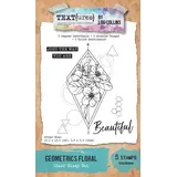 Text{ures} Dragonfly Dreams 4x6 Inch Clear Stamp Set Geometrics Floralby (TEXCS0004)