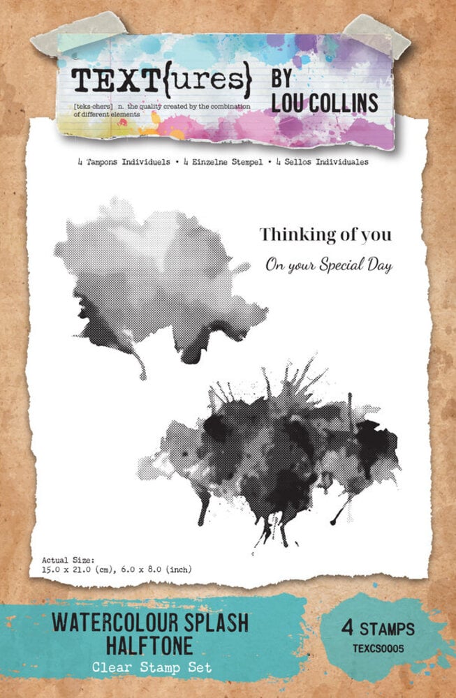 Text{ures} Dragonfly Dreams 6x8 Inch Clear Stamp Set Watercolour Splash Halftone (TEXCS0005) Text{ures} Dragonfly Dreams 6x8 Inch Clear Stamp Set Watercolour Splash Halftone (TEXCS0005)