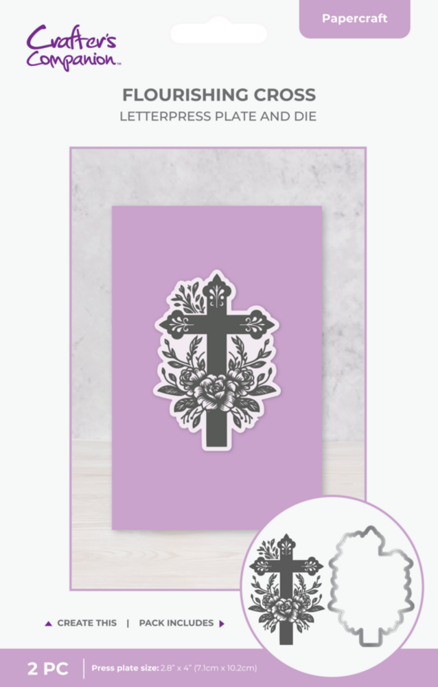 Crafter's Companion Flourishing Cross Letterpress Plate & Die (CC-LP-PP-FAFLOW) Crafter's Companion Flourishing Cross Letterpress Plate & Die (CC-LP-PP-FAFLOW)