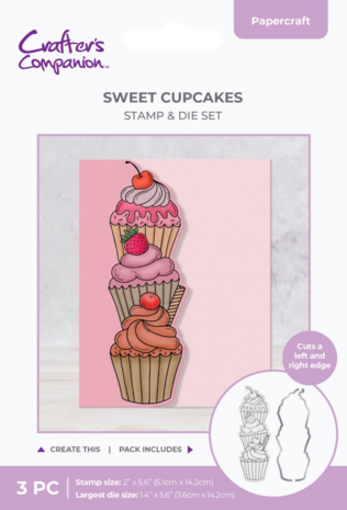 Crafter's Companion Sweet Cupcakes Stamp & Die (CC-STD-SWCU) Crafter's Companion Sweet Cupcakes Stamp & Die (CC-STD-SWCU)