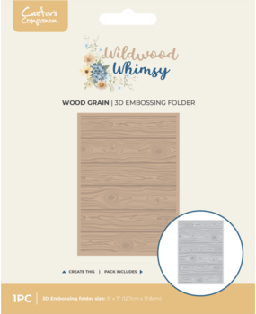 Crafter's Companion Wildwood Whismy 3D Embossing Folder Wood Grain (CC-WW-3D-EF5-WOGR)