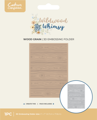 Crafter's Companion Wildwood Whismy 3D Embossing Folder Wood Grain (CC-WW-3D-EF5-WOGR) Crafter's Companion Wildwood Whismy 3D Embossing Folder Wood Grain (CC-WW-3D-EF5-WOGR)