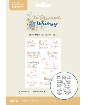 Crafter's Companion Wildwood Whismy Clear Stamps Whimsical Sentiments (CC-WW-STP-WWHS)