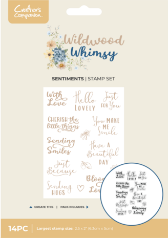 Crafter's Companion Wildwood Whismy Clear Stamps Whimsical Sentiments (CC-WW-STP-WWHS)