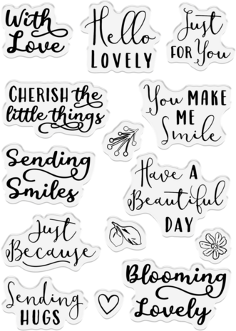 Crafter's Companion Wildwood Whismy Clear Stamps Whimsical Sentiments (CC-WW-STP-WWHS)
