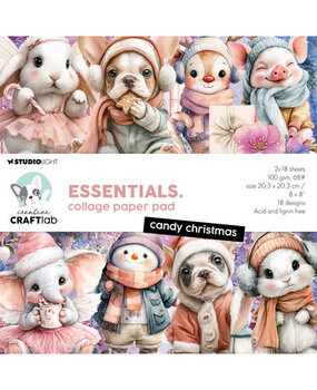 Creative Craftlab PRE-ORDER Essentials Candy Christmas 8x8 Inch Collage Paper Pad (CCL-ES-CPP497)