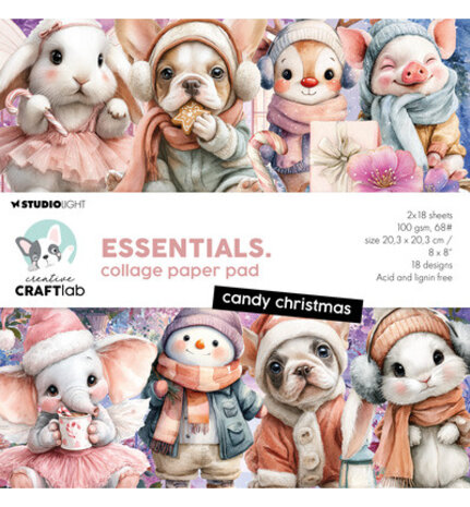 Creative Craftlab PRE-ORDER Essentials Candy Christmas 8x8 Inch Collage Paper Pad (CCL-ES-CPP497) Creative Craftlab PRE-ORDER Essentials Candy Christmas 8x8 Inch Collage Paper Pad (CCL-ES-CPP497)