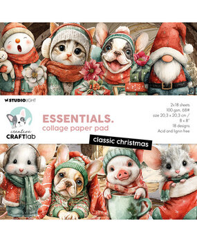 Creative Craftlab PRE-ORDER Essentials Classic Christmas 8x8 Inch Collage Paper Pad (CCL-ES-CPP498)