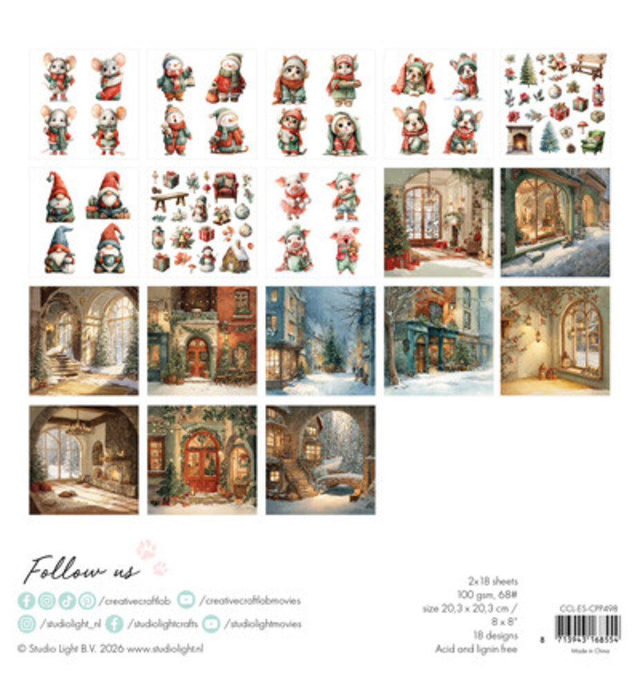 Creative Craftlab PRE-ORDER Essentials Classic Christmas 8x8 Inch Collage Paper Pad (CCL-ES-CPP498) Creative Craftlab PRE-ORDER Essentials Classic Christmas 8x8 Inch Collage Paper Pad (CCL-ES-CPP498)
