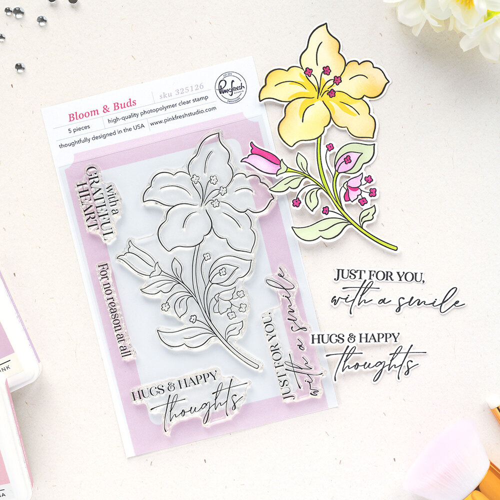 Pinkfresh Studio PRE-ORDER Sunlit Manor Stamp Bloom & Buds (325126) Pinkfresh Studio PRE-ORDER Sunlit Manor Stamp Bloom & Buds (325126)