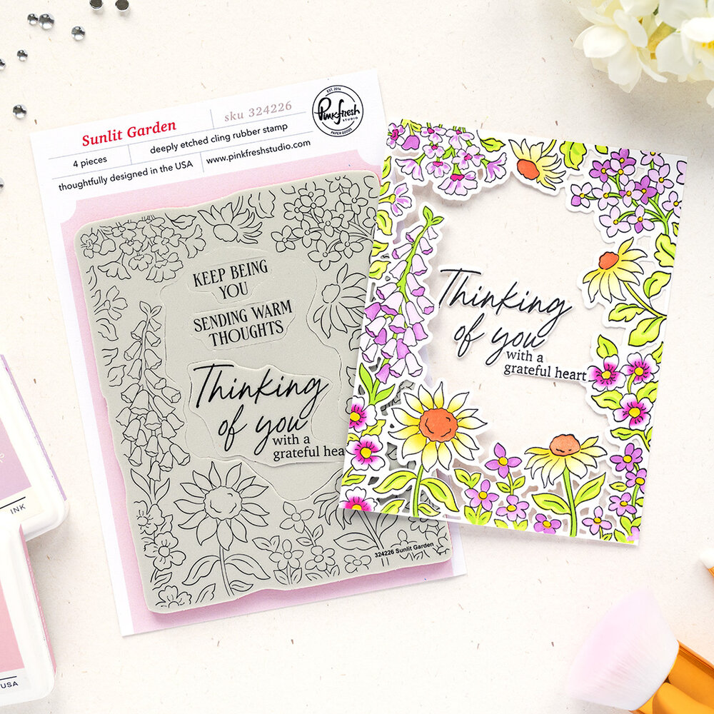 Pinkfresh Studio PRE-ORDER Sunlit Manor Cling Stamp Sunlit Garden (324226)