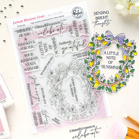 Pinkfresh Studio PRE-ORDER Sunlit Manor Stamp Lemon Blossom Crest (321226) Pinkfresh Studio PRE-ORDER Sunlit Manor Stamp Lemon Blossom Crest (321226)
