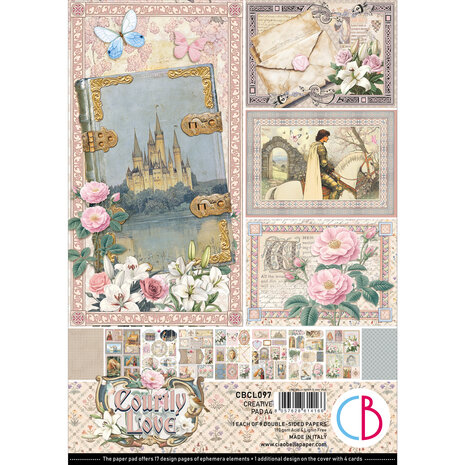 Ciao Bella Papercrafting PRE-ORDER Courtly Love A4 Creative Pad (CBCL097)