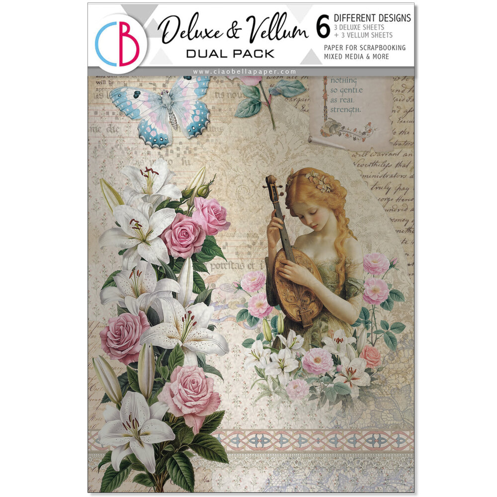 Ciao Bella Papercrafting PRE-ORDER Courtly Love A4 Deluxe Paper & Vellum Dual Pack (CBX010) Ciao Bella Papercrafting PRE-ORDER Courtly Love A4 Deluxe Paper & Vellum Dual Pack (CBX010)