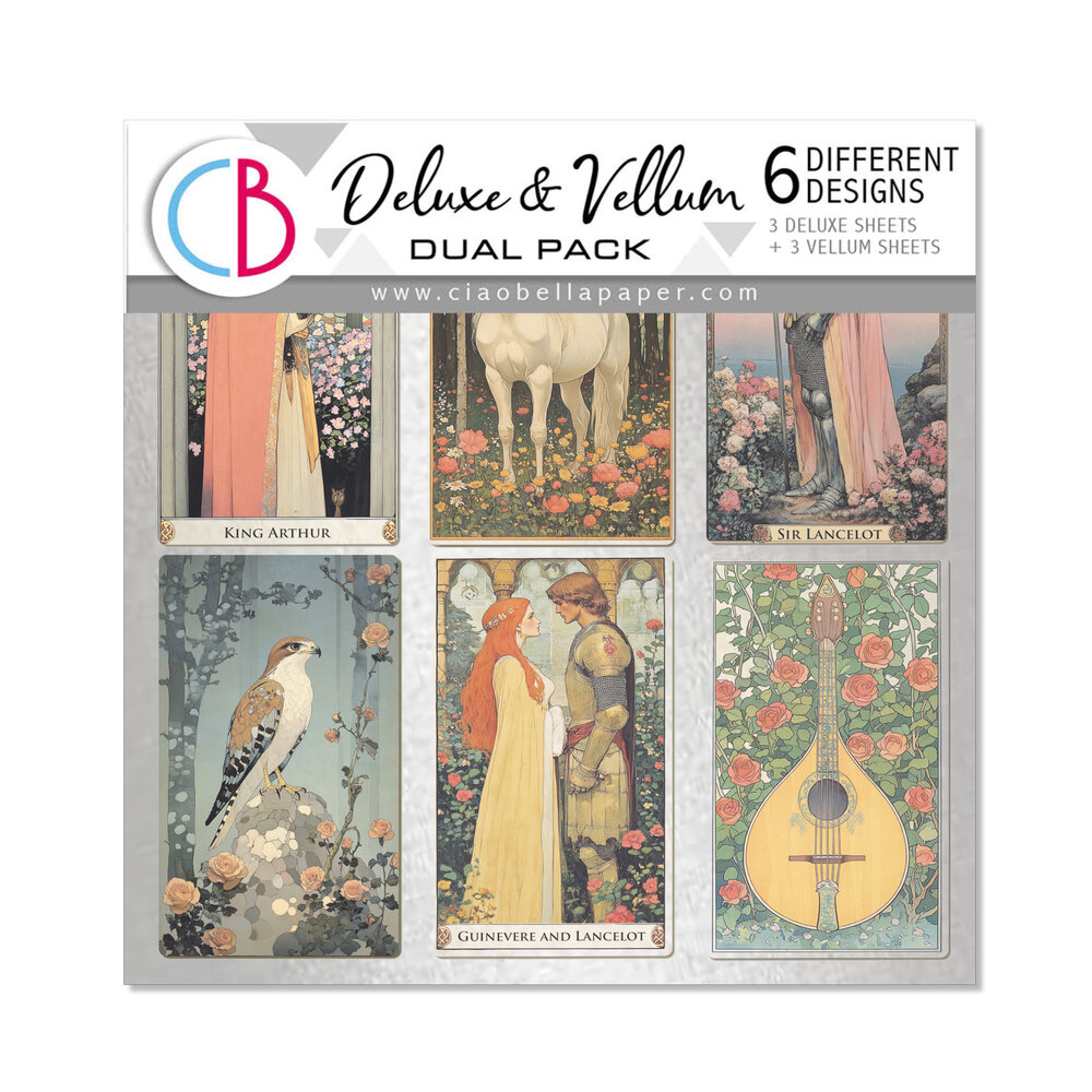 Ciao Bella Papercrafting PRE-ORDER Courtly Love 6x6 Inch Deluxe Paper & Vellum Dual Pack (CBXQ010) Ciao Bella Papercrafting PRE-ORDER Courtly Love 6x6 Inch Deluxe Paper & Vellum Dual Pack (CBXQ010)