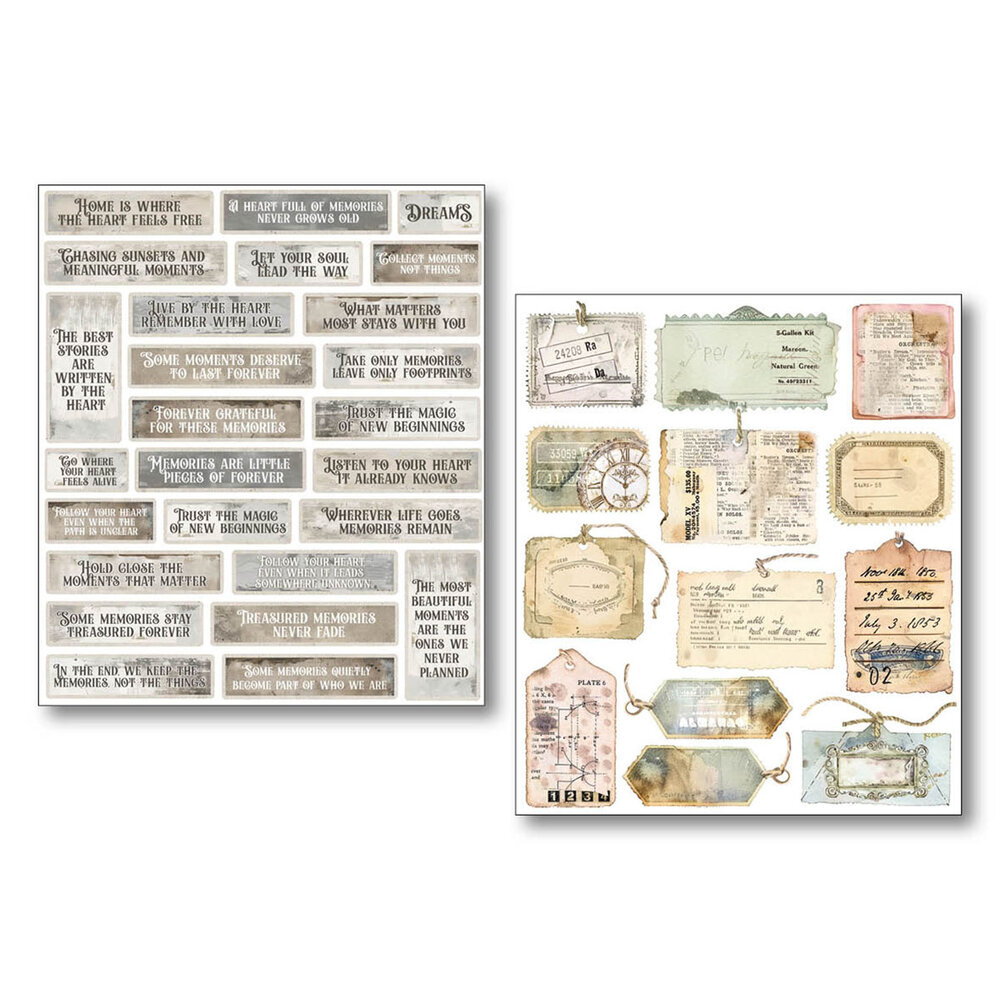 Ciao Bella Papercrafting PRE-ORDER Lost in Time Mixed Media Stickers (MB011)