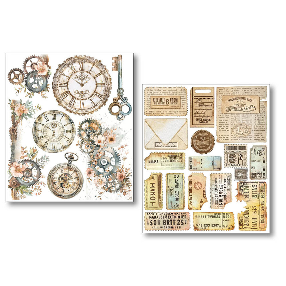 Ciao Bella Papercrafting PRE-ORDER Lost in Time Mixed Media Stickers (MB011)