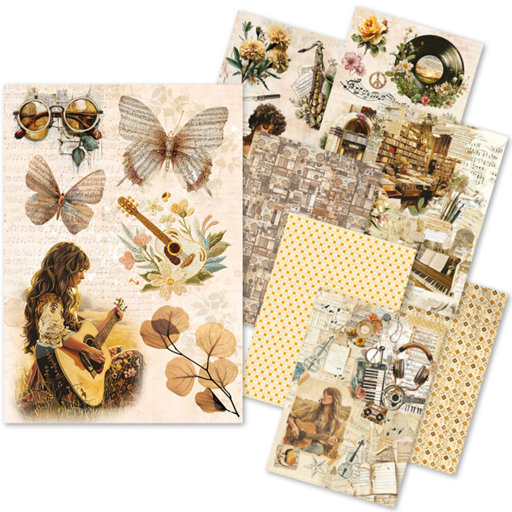 Ciao Bella Papercrafting PRE-ORDER Seventies A5 Mixed Rice Papers (CBRS043) Ciao Bella Papercrafting PRE-ORDER Seventies A5 Mixed Rice Papers (CBRS043)