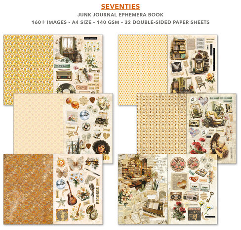 Ciao Bella Papercrafting PRE-ORDER Seventies A4 Junk Journal Ephemera Book (CBB027) Ciao Bella Papercrafting PRE-ORDER Seventies A4 Junk Journal Ephemera Book (CBB027)