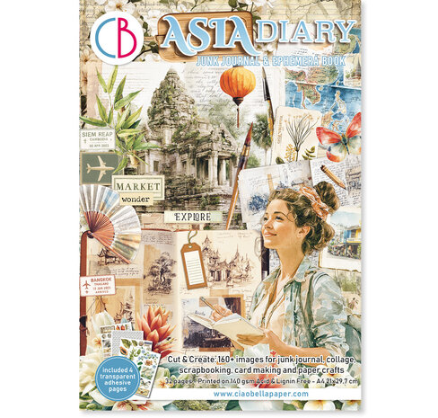 Ciao Bella Papercrafting PRE-ORDER Asia Diary A4 Junk Journal Ephemera Book (CBB028) Ciao Bella Papercrafting PRE-ORDER Asia Diary A4 Junk Journal Ephemera Book (CBB028)