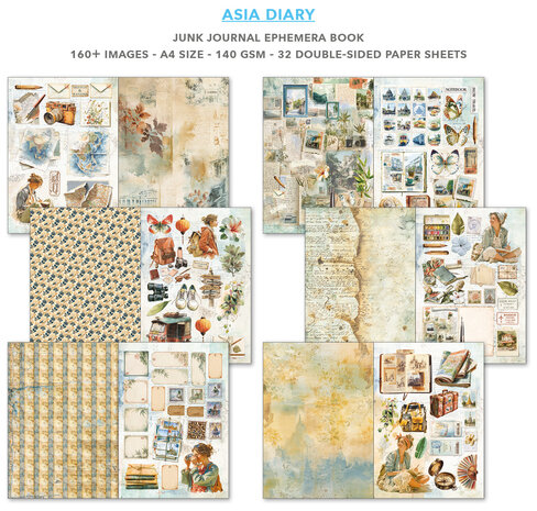 Ciao Bella Papercrafting PRE-ORDER Asia Diary A4 Junk Journal Ephemera Book (CBB028) Ciao Bella Papercrafting PRE-ORDER Asia Diary A4 Junk Journal Ephemera Book (CBB028)