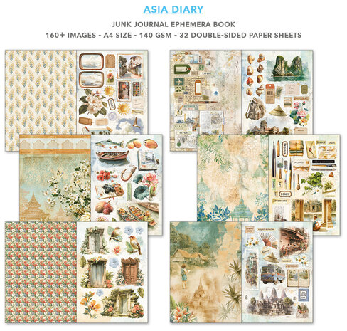 Ciao Bella Papercrafting PRE-ORDER Asia Diary A4 Junk Journal Ephemera Book (CBB028) Ciao Bella Papercrafting PRE-ORDER Asia Diary A4 Junk Journal Ephemera Book (CBB028)