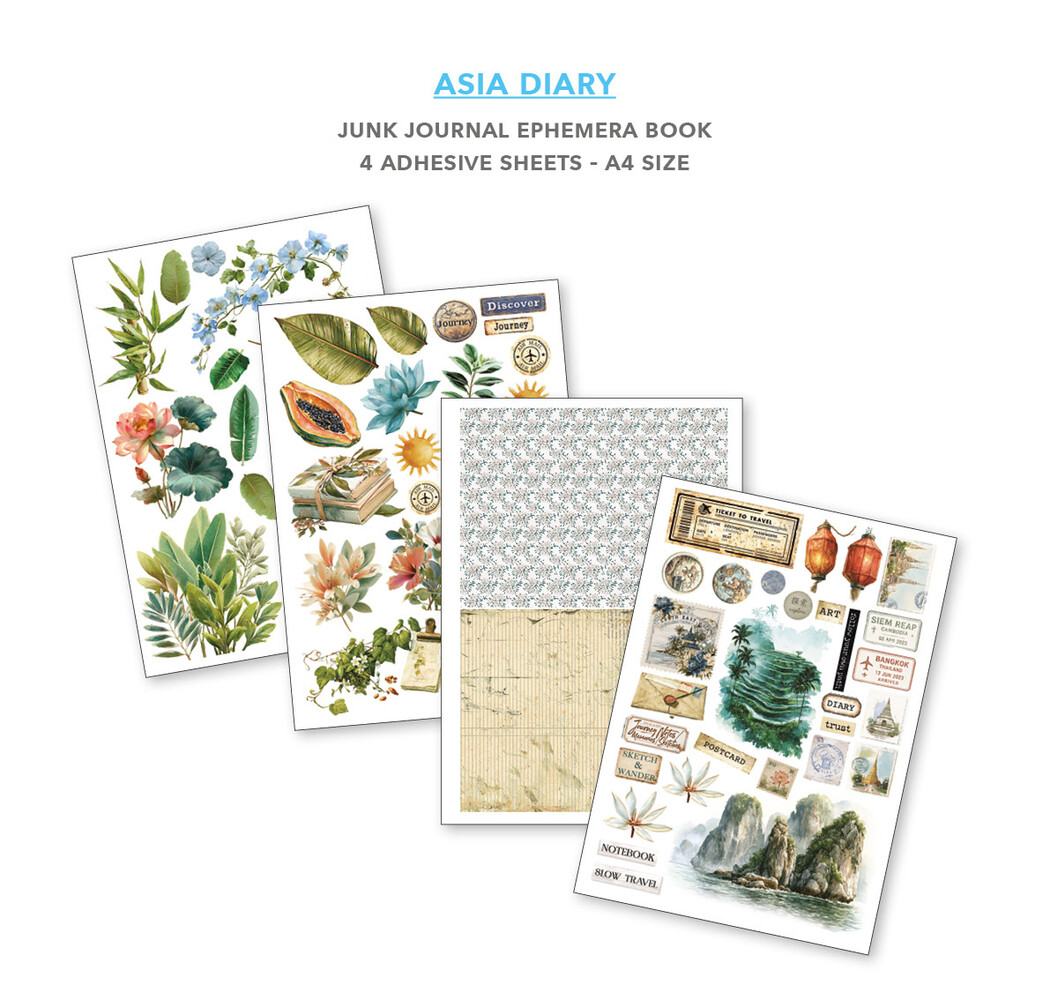 Ciao Bella Papercrafting PRE-ORDER Asia Diary A4 Junk Journal Ephemera Book (CBB028) Ciao Bella Papercrafting PRE-ORDER Asia Diary A4 Junk Journal Ephemera Book (CBB028)