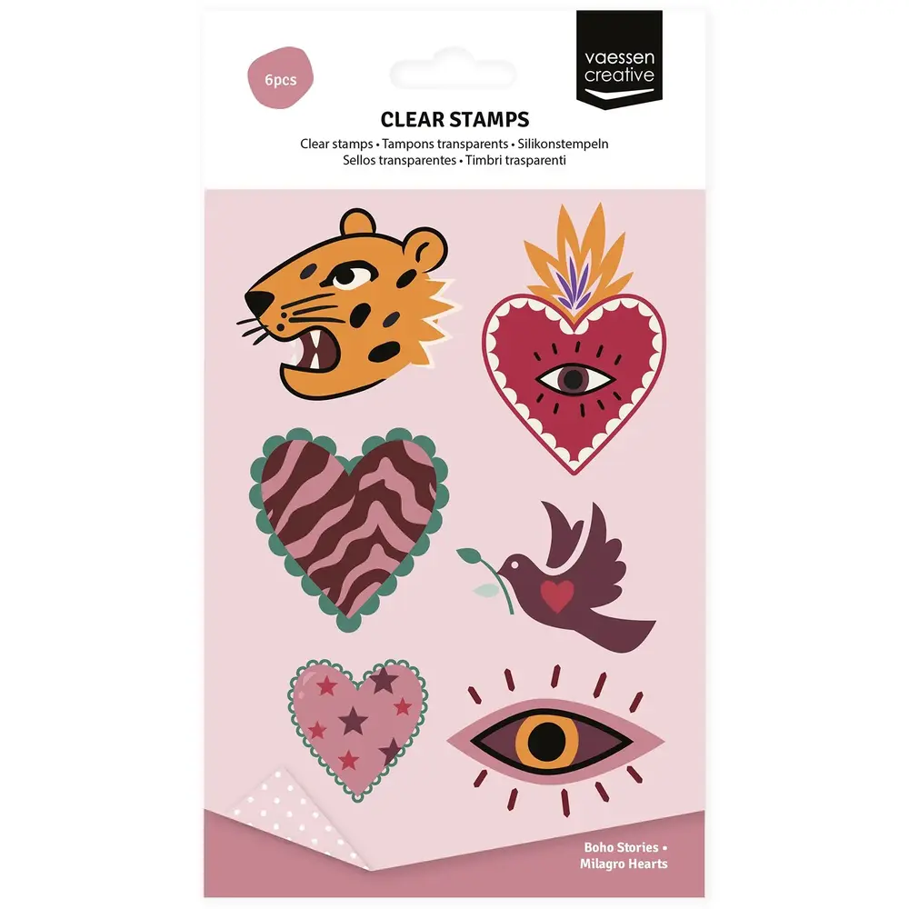 Vaessen Creative Boho Stories Clear Stamps Milagro Hearts (3625-0501) Vaessen Creative Boho Stories Clear Stamps Milagro Hearts (3625-0501)