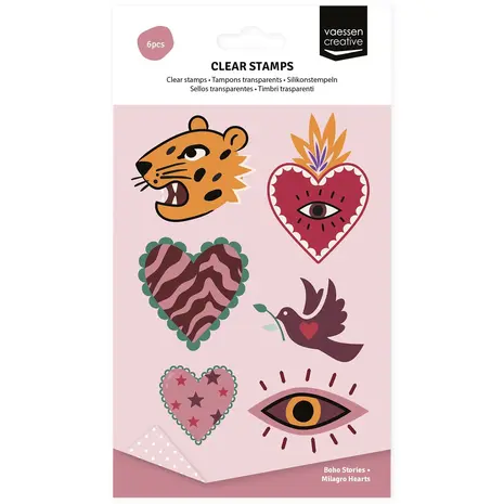 Vaessen Creative Boho Stories Clear Stamps Milagro Hearts (3625-0501) Vaessen Creative Boho Stories Clear Stamps Milagro Hearts (3625-0501)