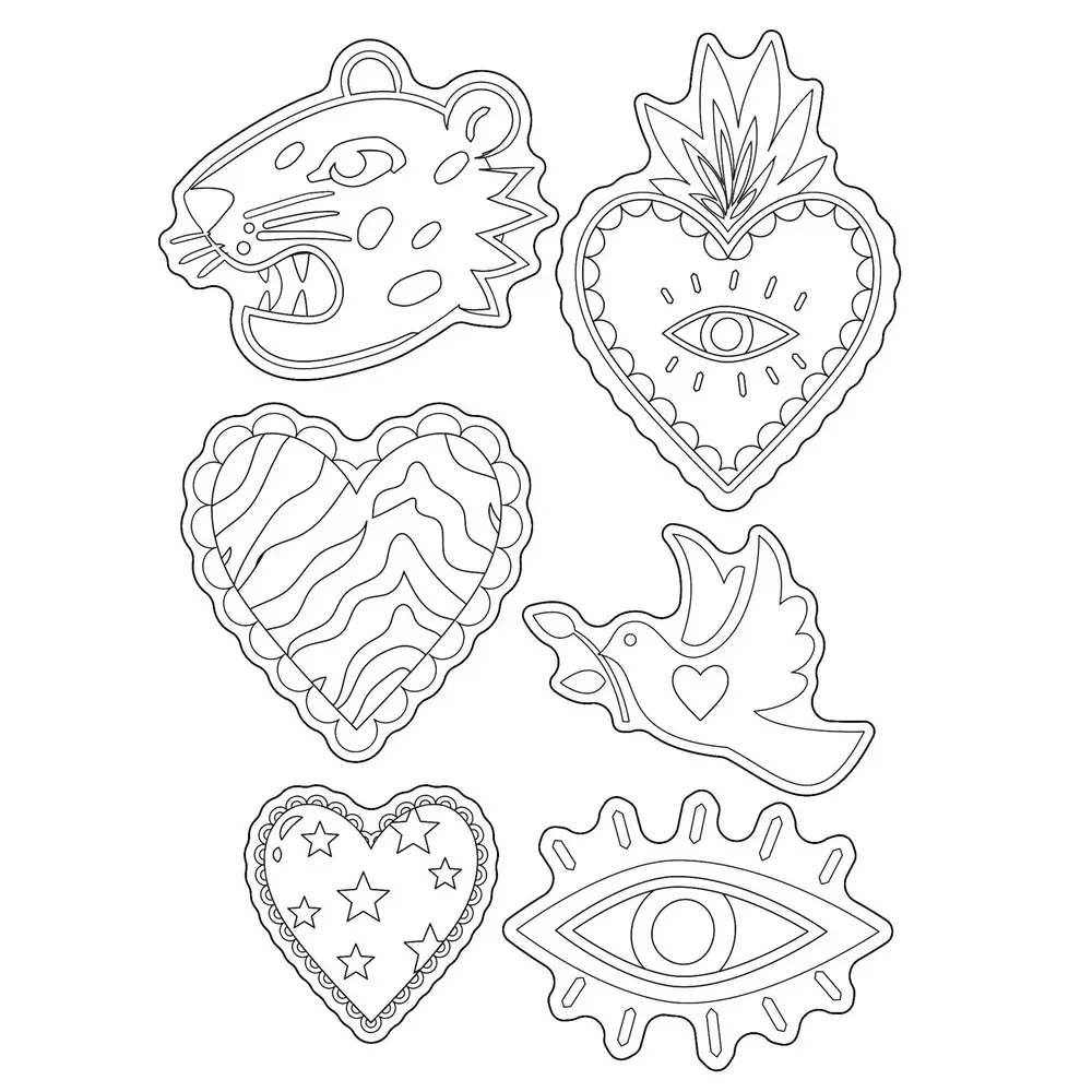 Vaessen Creative Boho Stories Clear Stamps Milagro Hearts (3625-0501) Vaessen Creative Boho Stories Clear Stamps Milagro Hearts (3625-0501)