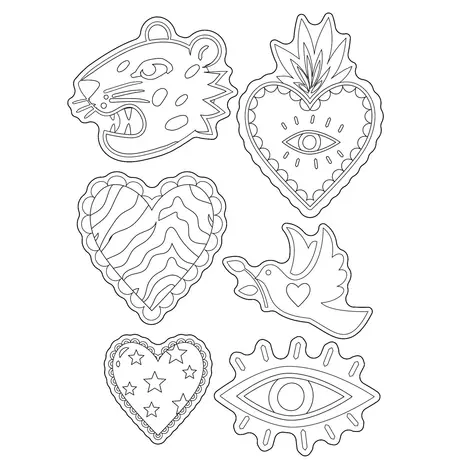 Vaessen Creative Boho Stories Clear Stamps Milagro Hearts (3625-0501) Vaessen Creative Boho Stories Clear Stamps Milagro Hearts (3625-0501)