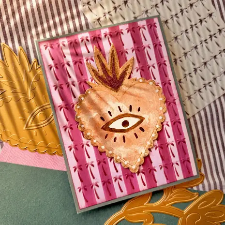 Vaessen Creative Boho Stories 3D Embossing Folder + Stencil Wavy Palm Trees (3625-0506) Vaessen Creative Boho Stories 3D Embossing Folder + Stencil Wavy Palm Trees (3625-0506)