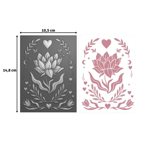 Vaessen Creative Boho Stories 3D Embossing Folder + Stencil Flower Dreams (3625-0507) Vaessen Creative Boho Stories 3D Embossing Folder + Stencil Flower Dreams (3625-0507)