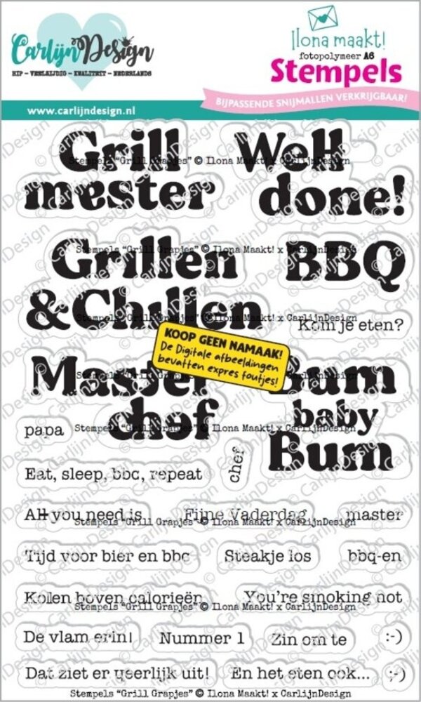 Carlijn Design Stempels Grill Grapjes by Ilona Maakt (CDST-0178) Carlijn Design Stempels Grill Grapjes by Ilona Maakt (CDST-0178)