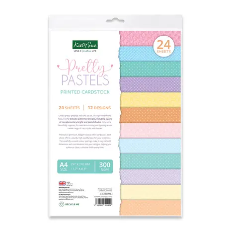 Katy Sue Pretty Pastels A4 Printed Cardstock (03-10067PPB) Katy Sue Pretty Pastels A4 Printed Cardstock (03-10067PPB)