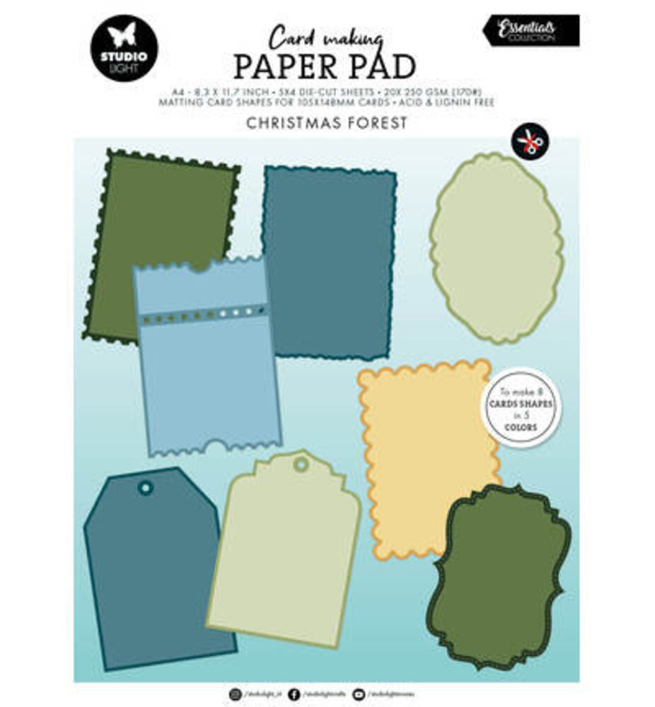 Studio Light PRE-ORDER Essentials Christmas Forest A4 Card Making Pad (SL-ES-CMP34)