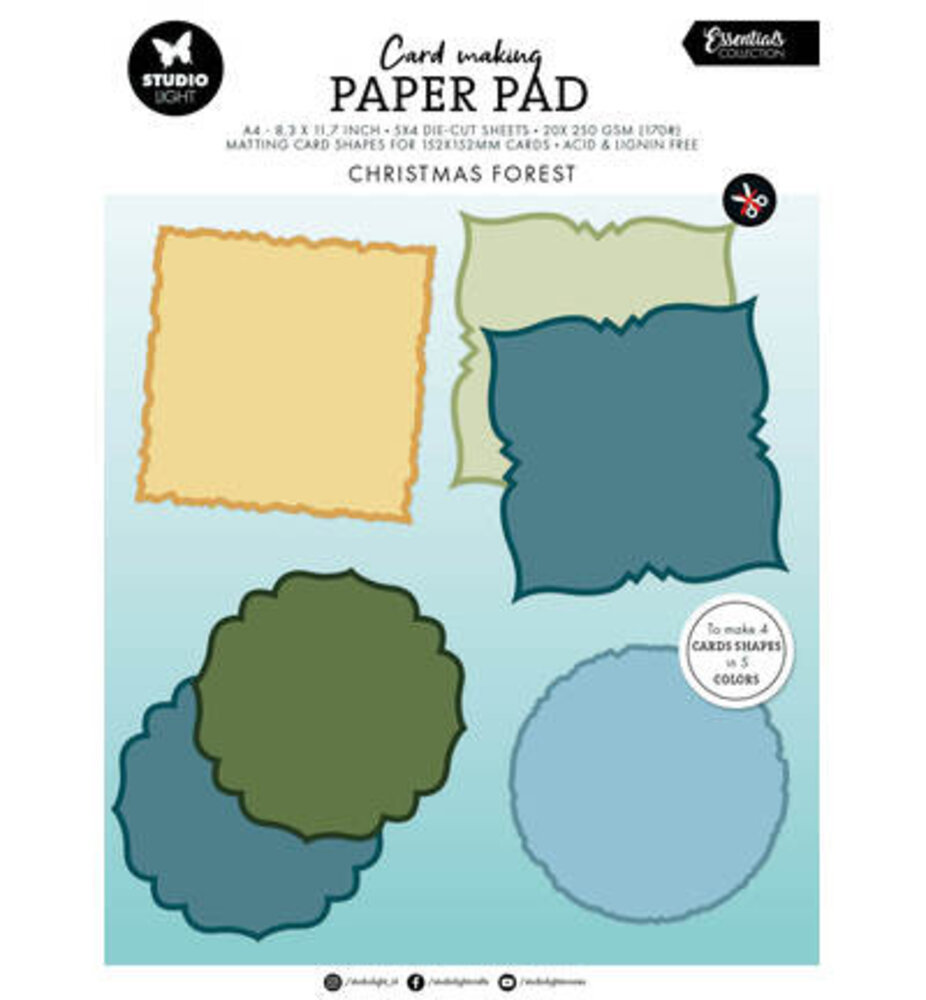 Studio Light PRE-ORDER Essentials Christmas Forest A4 Card Making Pad (SL-ES-CMP36)