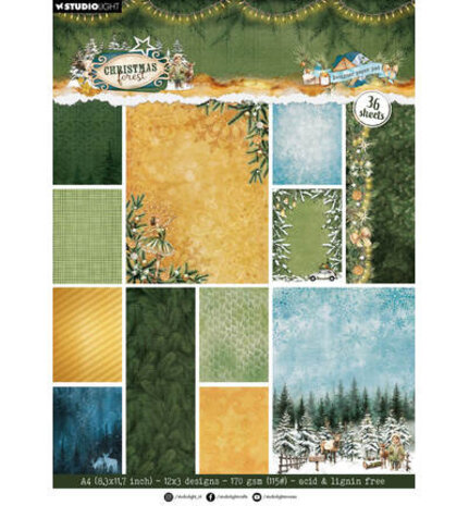 Studio Light PRE-ORDER Christmas Forest A4 Background Paper Pad (SL-CF-DPP474)