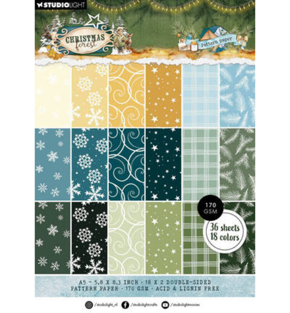 Studio Light PRE-ORDER Christmas Forest A5 Pattern Paper Pad (SL-CF-PPP477)
