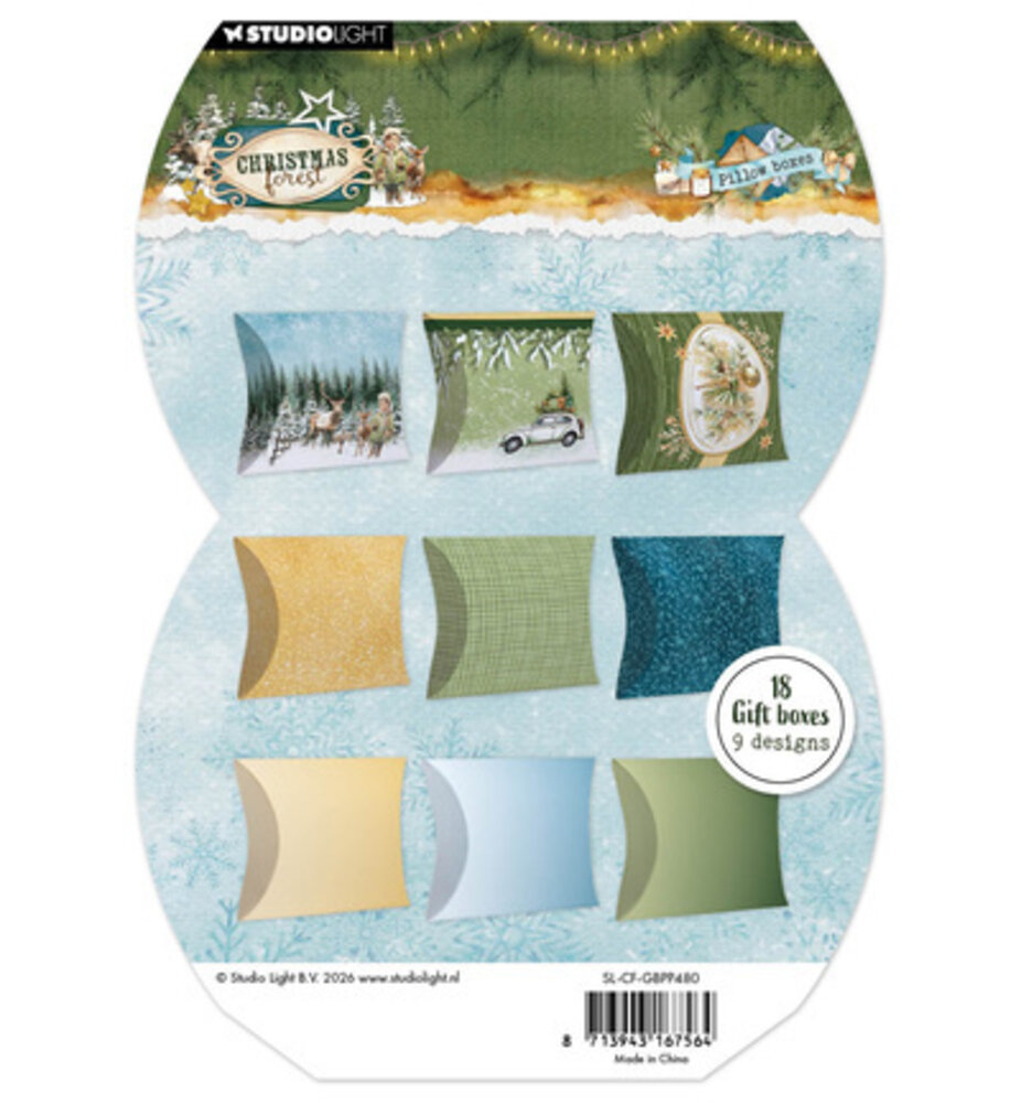 Studio Light PRE-ORDER Christmas Forest Giftbox Paper Pad Pillowbox (SL-CF-GBPP480)