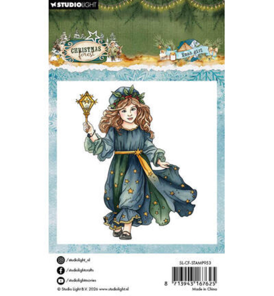 Studio Light PRE-ORDER Christmas Forest Clear Stamp Xmas Girl (SL-CF-STAMP953)
