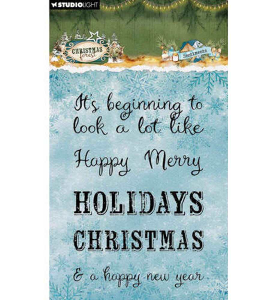 Studio Light PRE-ORDER Christmas Forest Clear Stamp Sentiments (SL-CF-STAMP954)